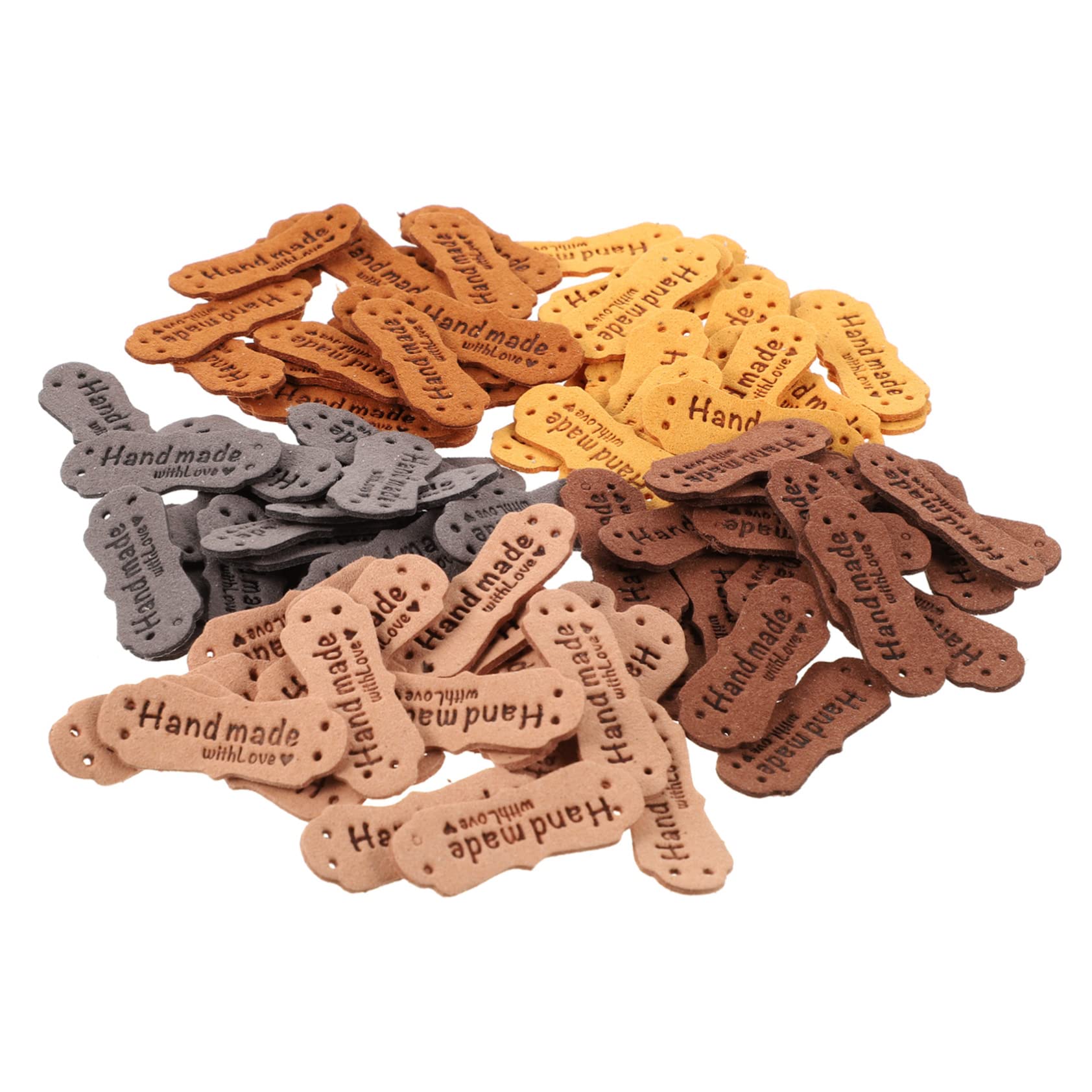 Abaodam 200pièces Étiquettes Cuir Pour Vêtements Étiquettes Décoratives Faites à Main Avec Relief Cuir Idéales Pour Couture Les Accessoires Projets