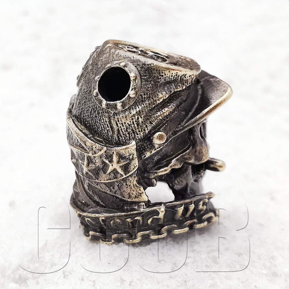 СooB EDC Paracord Bead, Knife Lanyard Bead, Pendant Confederate Skull. Metal Hand-Casted Paracord Beads for Paracord Knives Lanyards 1Pcs/Lot