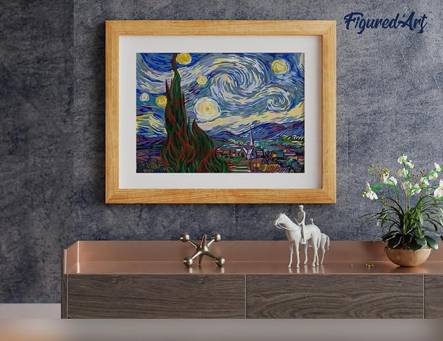 Foto 4 de 7 de Figured'Art Pintar por Numeros Adultos con marco Van Gogh La noche estrellada