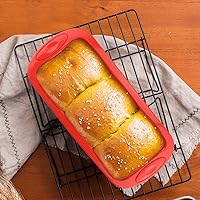 Vista 4 de SILIVO 4 Pack Mini Loaf Pans - Nonstick Mini Bread Loaf Pans, Silicone Small Baking Pans for Loaf, Bread and Meatloaf - 5.7x2.5x2.2 inch