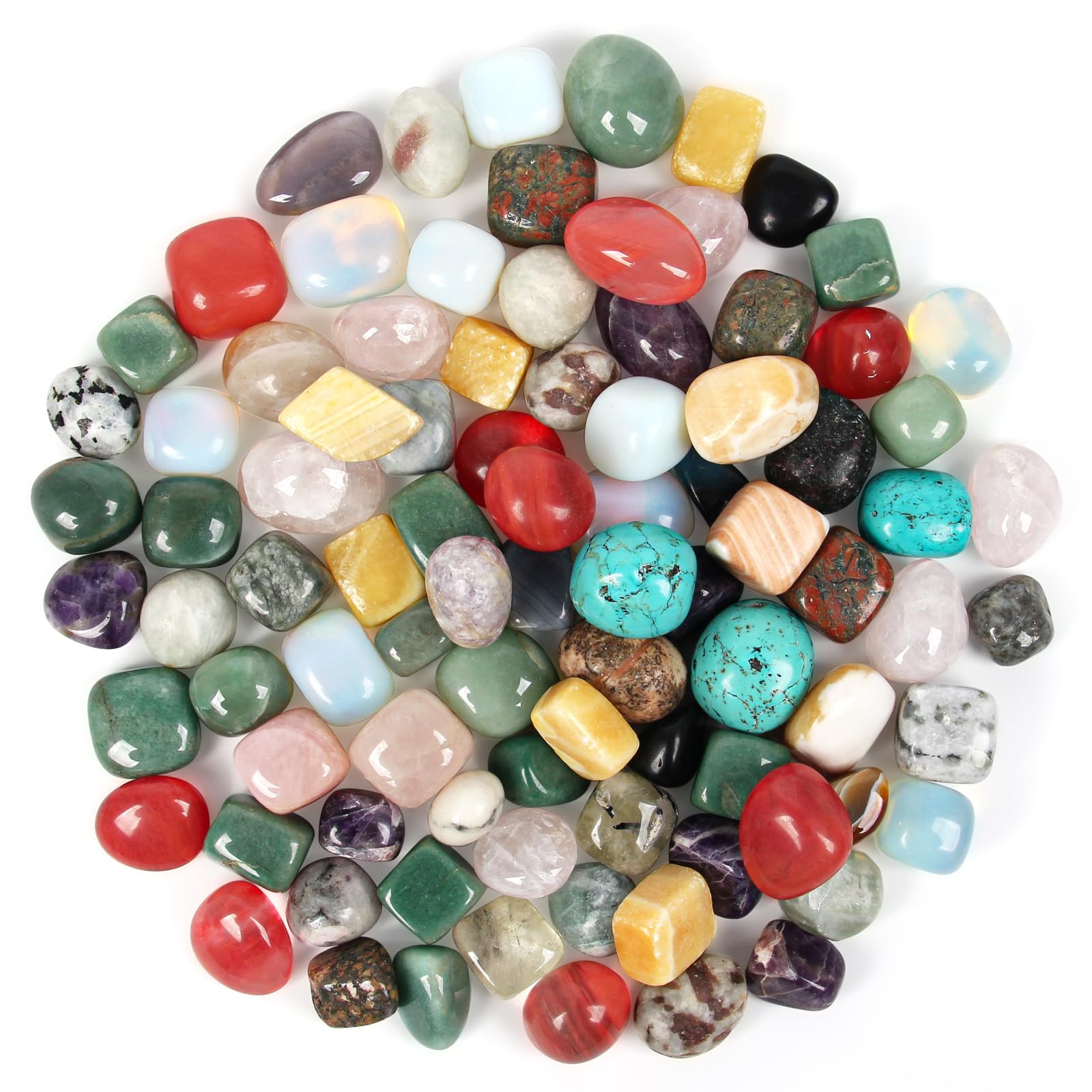 1600 g pietre burattate miste a colori caldi, 2–3 cm, cristalli naturali lucidati per decorazione, collezione, meditazione, Wicca e Reiki