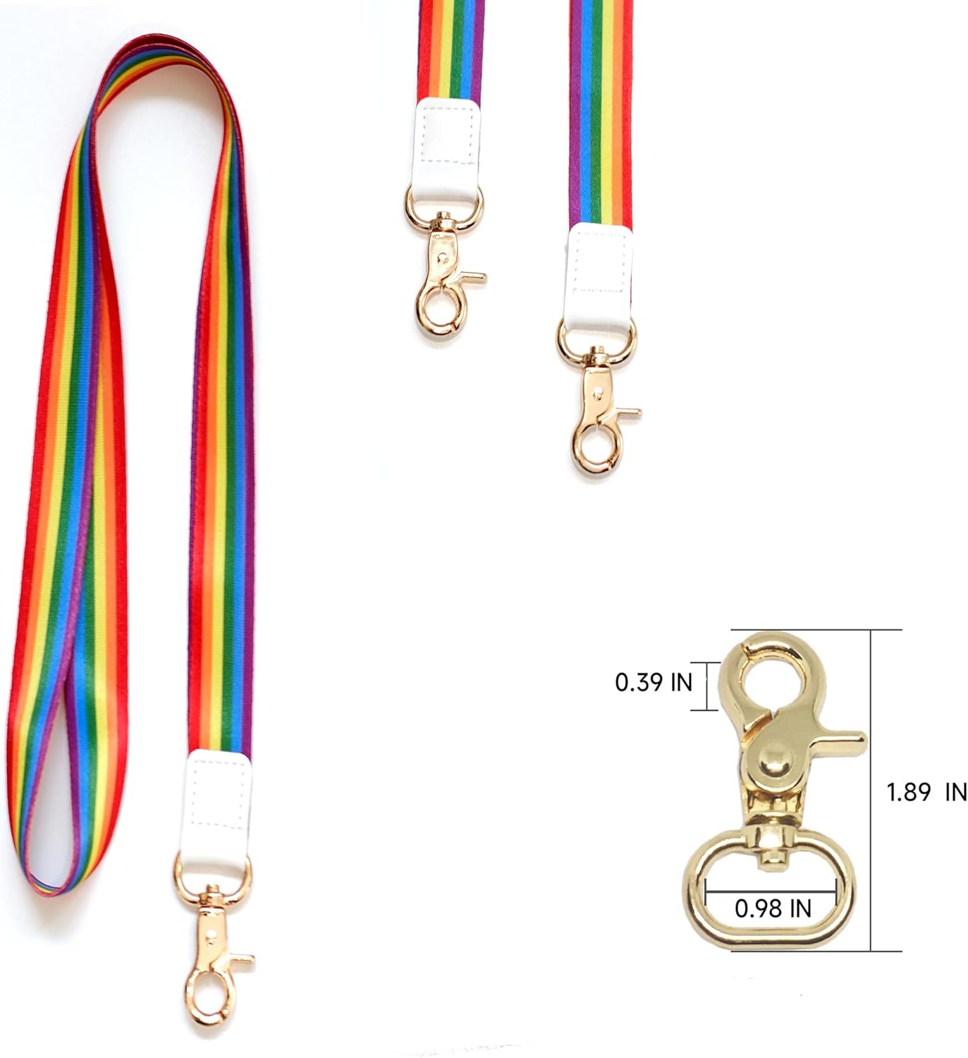 Rainbow Badge Lanyard with Key Chain Progress Pride Flag LGBTQ Long Neck Lanyard Key Chain, Cool Lanyard Key Lanyard Rainbow Lanyard with Badges Holder Gay Pride Flag Lanyard for Keys Neck Lanyard - Image 3
