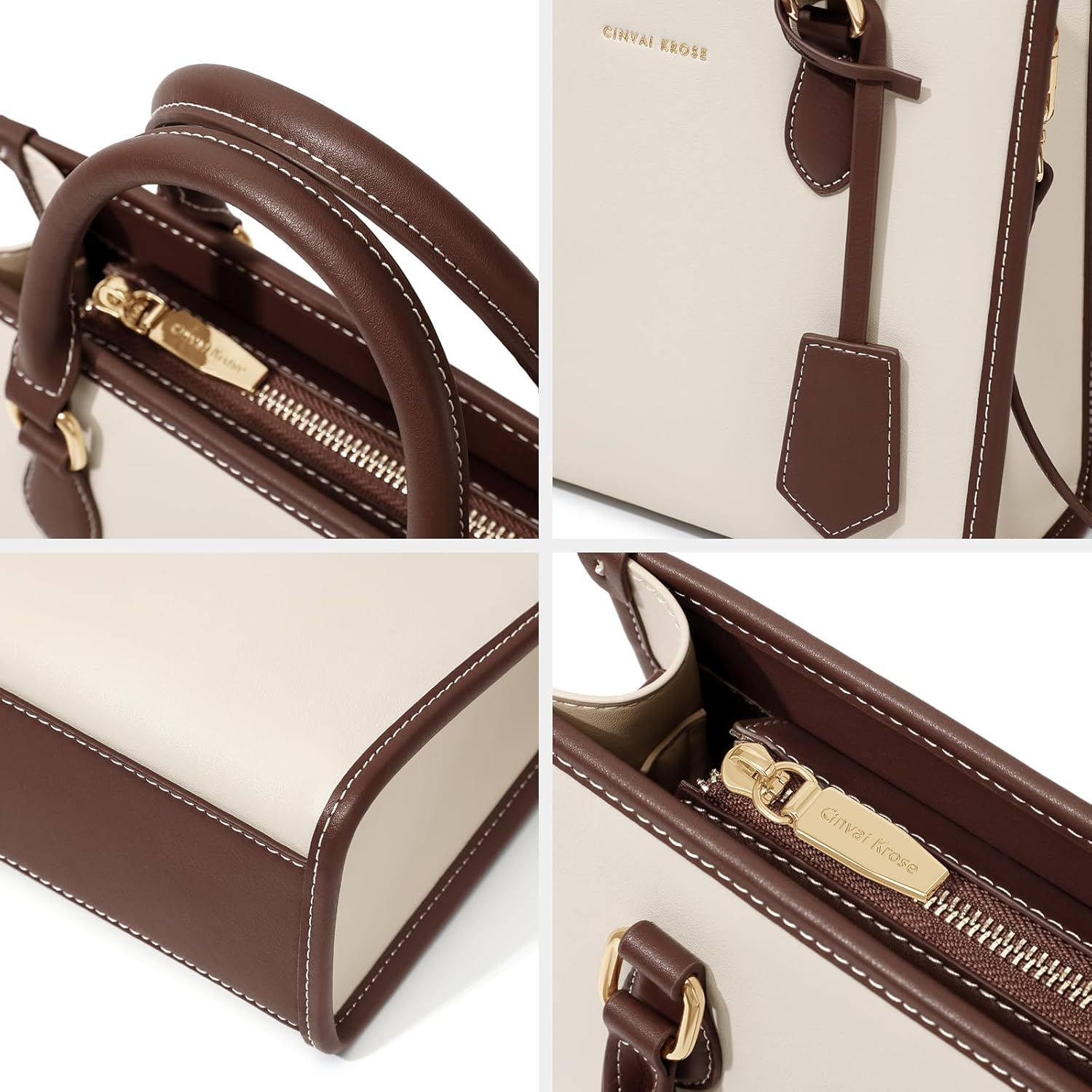 Leather Crossbody Bag for Women Trendy Handbags with Adjustable Strap Work Bag for Formal or Daily Outfit - Image 6