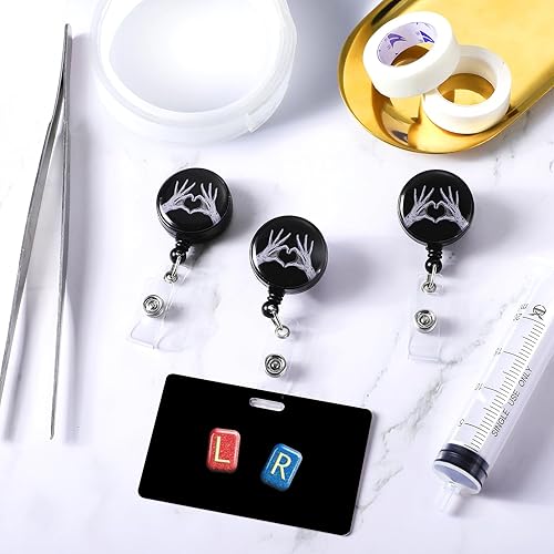 Miniatura 2 de Juego de 3 carretes retráctiles para tarjetas de identificación, soporte retráctil para tarjetas de identificación de rayos X para enfermeras,