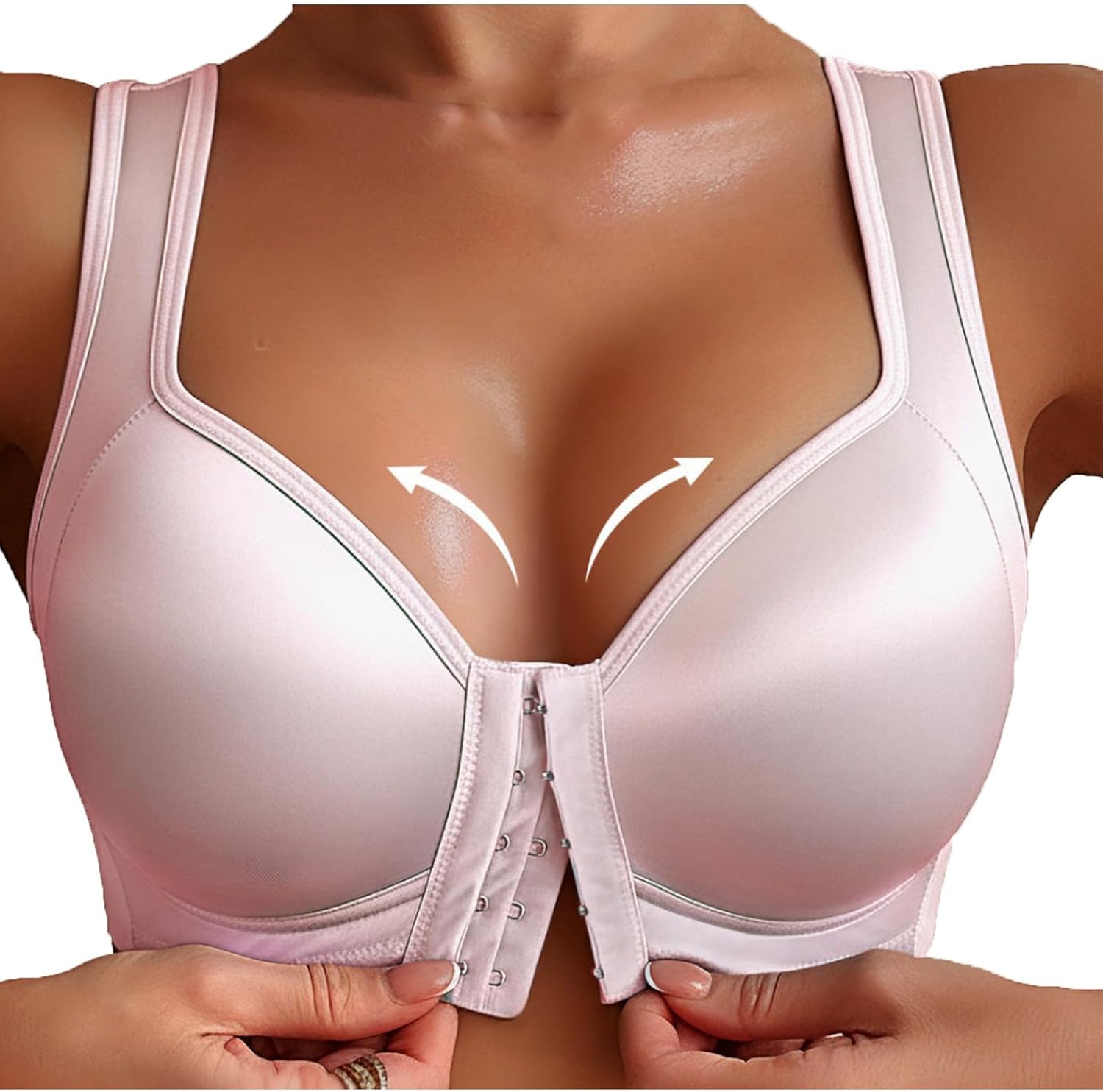 Women's Seamless Front Closure Posture Wireless Back Support Everyday Bra Push Up Lifting Smooth Soft Underwears