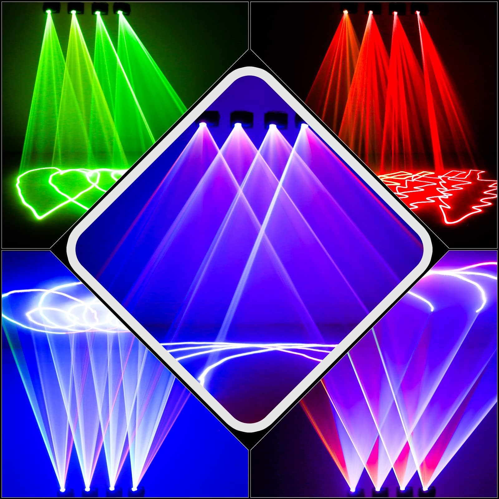 Lumière de Fête, Lumière disco DJ Activée DMX 512 lumières stroboscopiques, RGBW Lumière de Scène Activées par la Musique et Contrôlées par DMX pour les DJ de Mariage et de Club