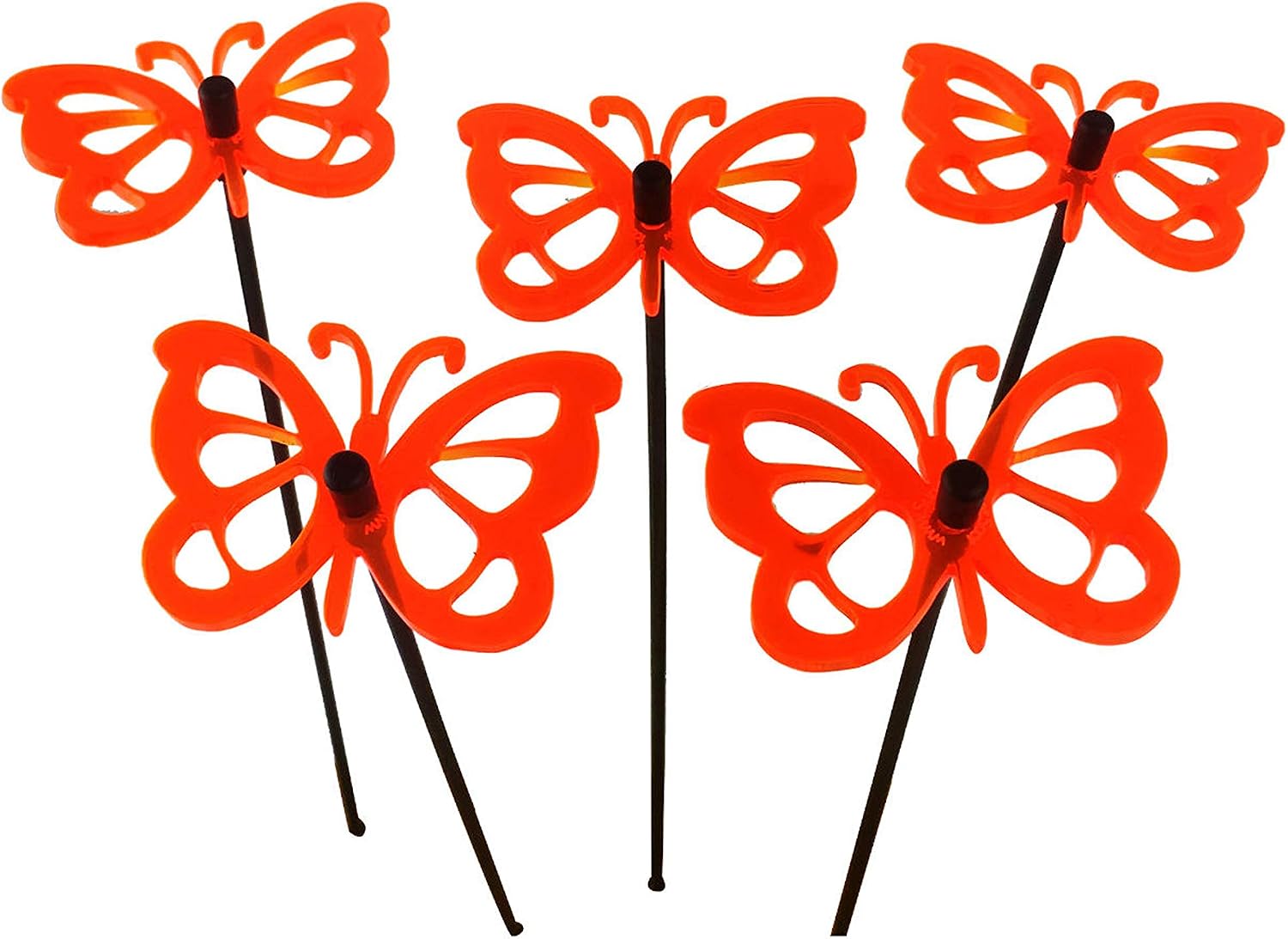 Sun Catcher Garden Decor Glowing Comma Butterfly Set of 5 Decorative Garden Stakes 25cm - Image 3
