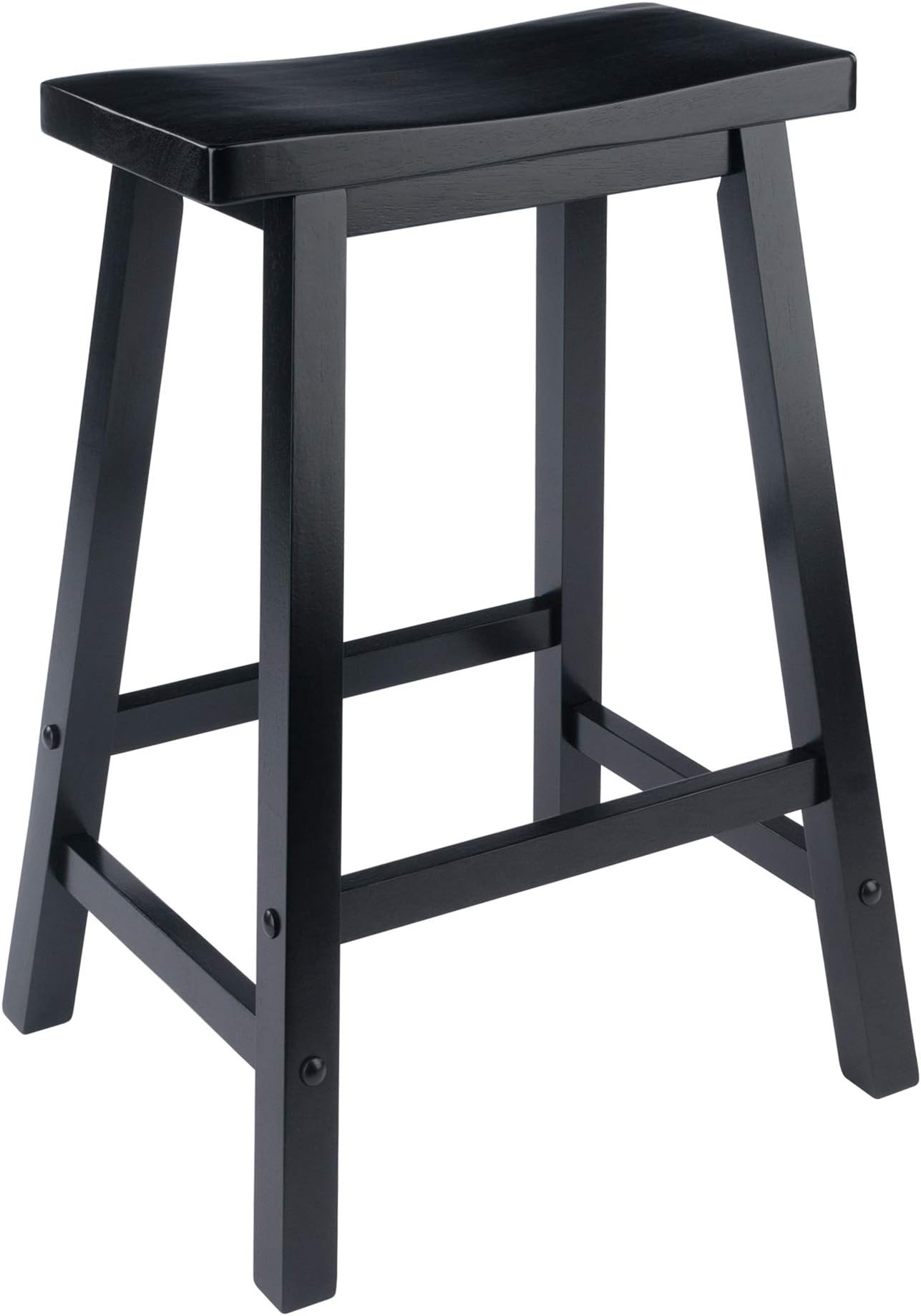Winsome Satori Saddle Seat Counter Stool, for Kitchen, 24", Black