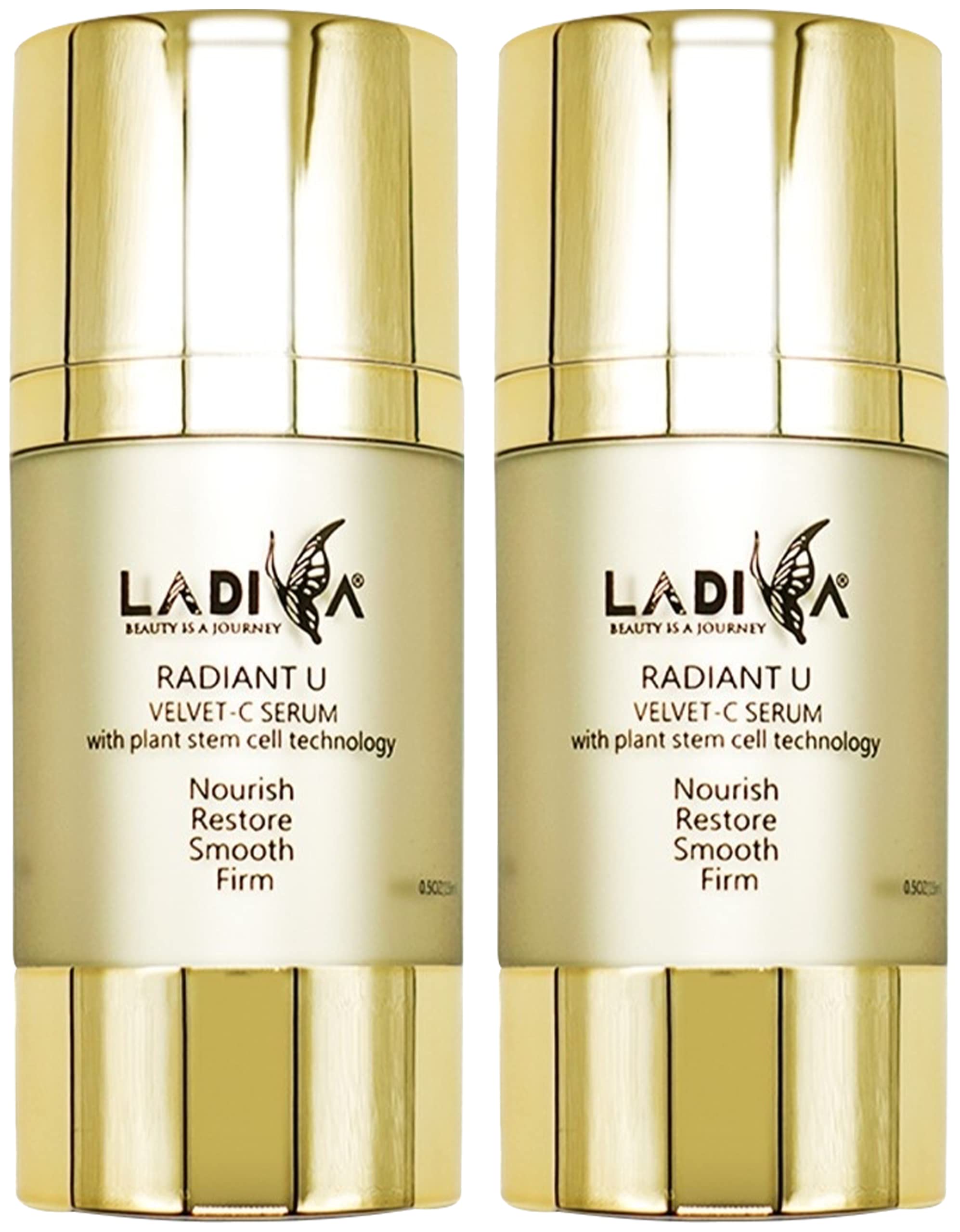 La Diva Vitamin C Facial Serum - Moisturizing, Hydrating, Brightening, Anti-Aging, and Anti-Wrinkle Skin Care Treatment for Women - With Hyaluronic & Salicylic Acid - 15ml, 2 packs