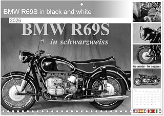 BMW R69S in black and white (Monthly Wall Calendar 2026 11.7" x 16.5" (open)), CALVENDO 14 Month Calendar