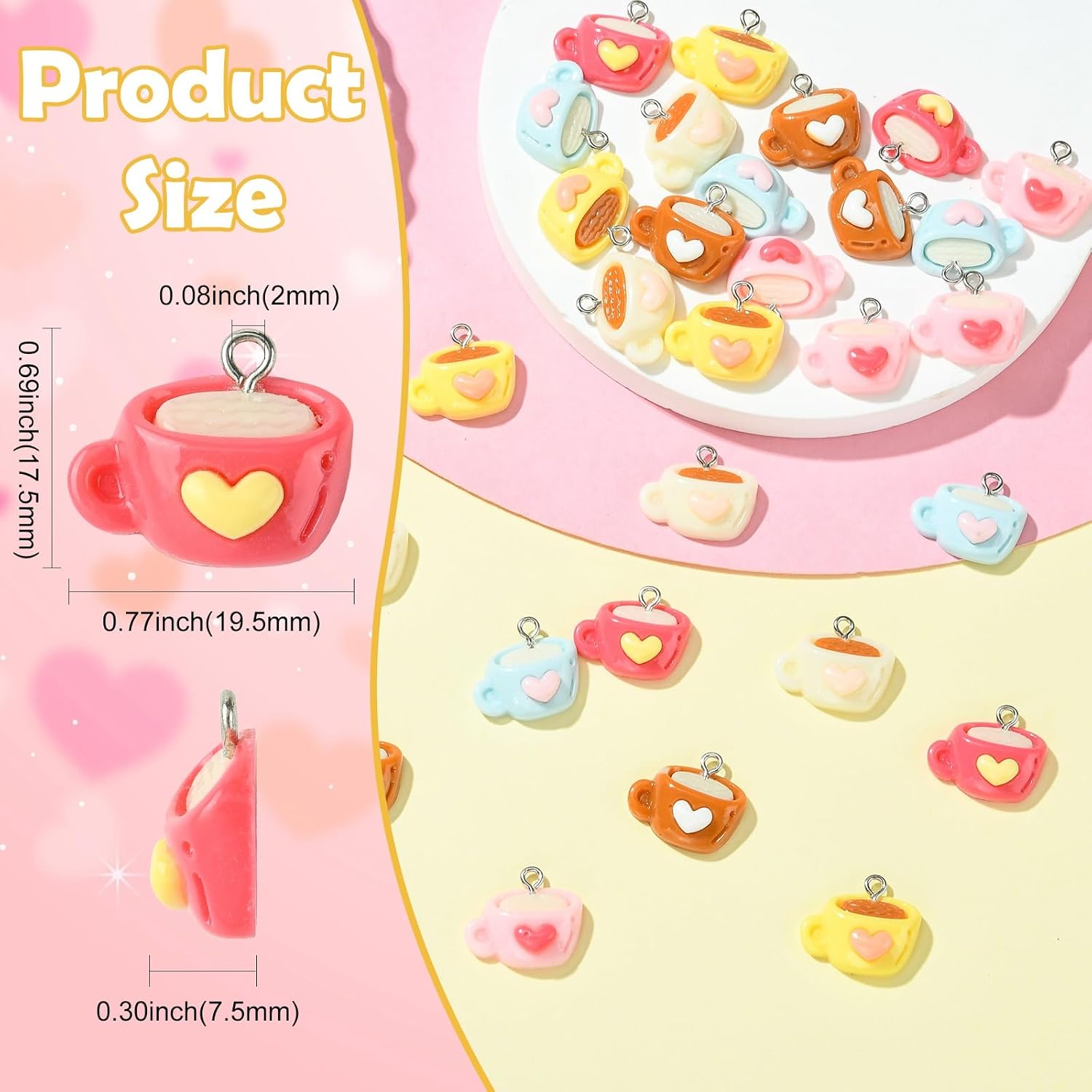LiQunSweet 3D Beer Cup Miniature Charm, Opaque Resin, Dollhouse Accessories for Party Decoration image 2