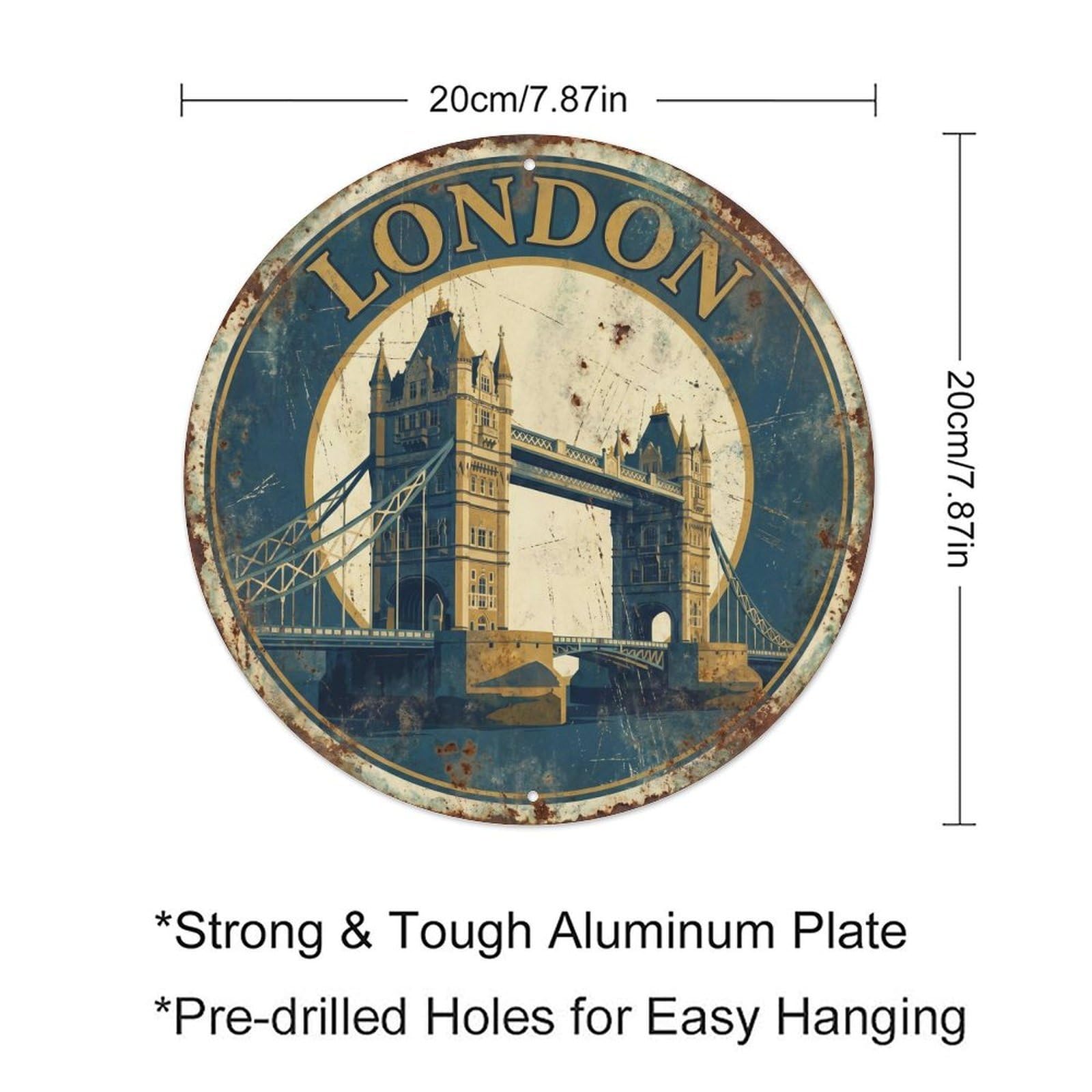 Fqnyr Style Vintage Travel Tower Bridge London 1 Metal Tin Sign