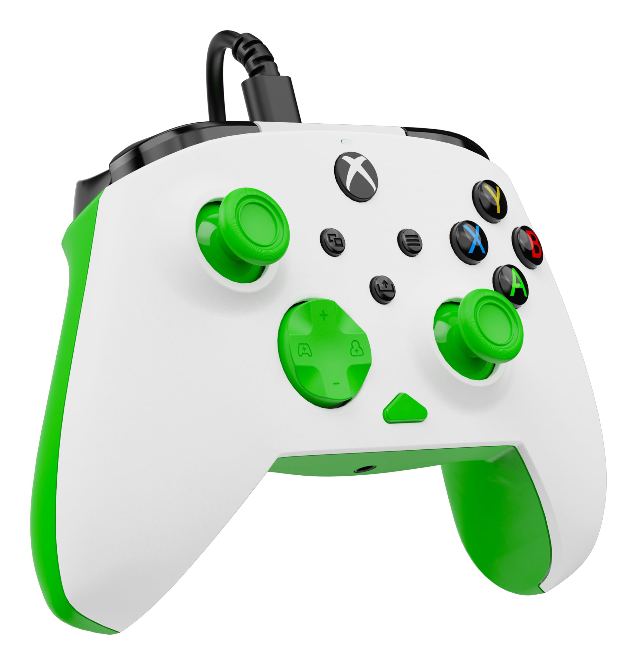Turtle Beach Rematch Core Bianco/Verde - Gamepad cablato - Con licenza per Xbox Series XS, Xbox One e PC - Pulsanti audio, motori Rumble e grilletti a impulsi, cavo da 3 m