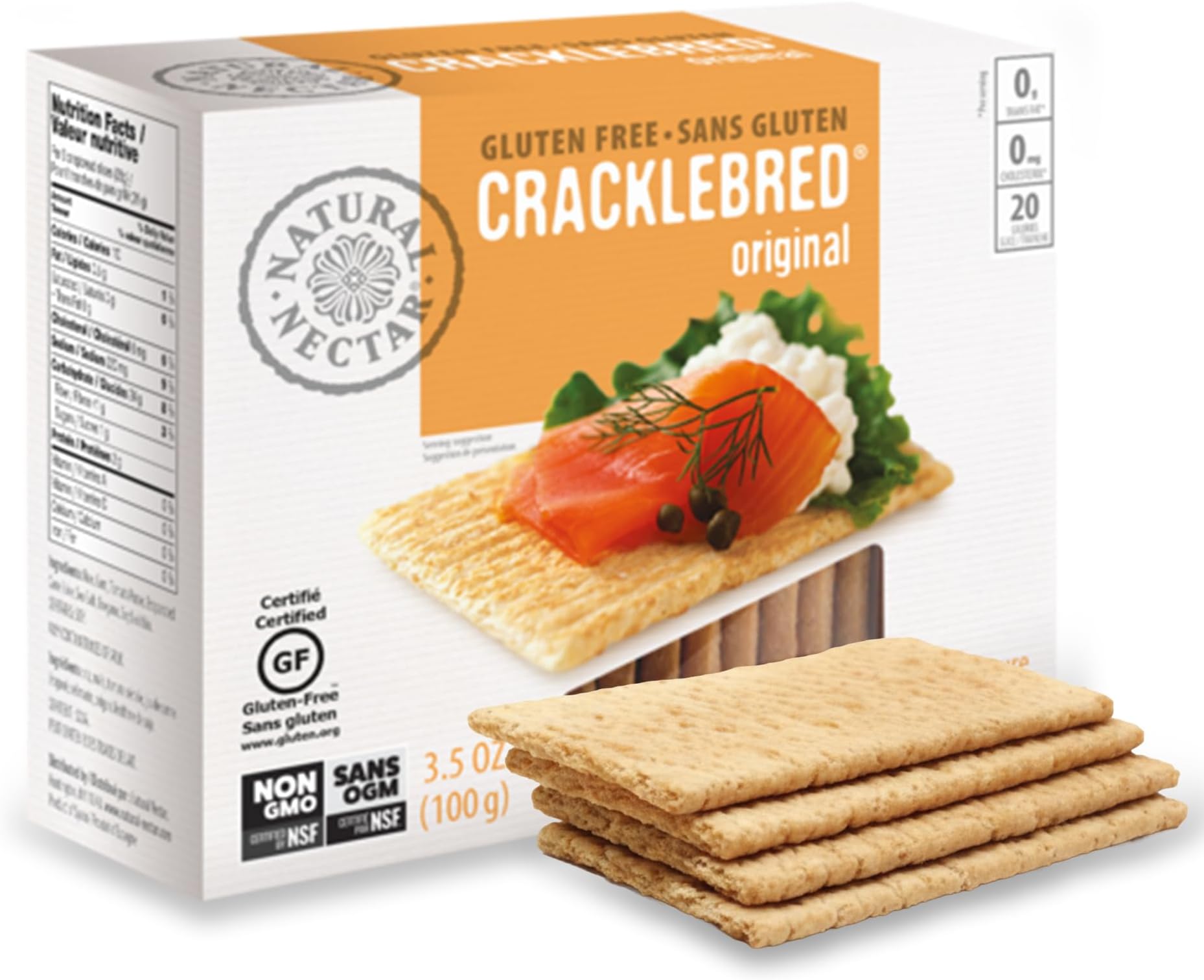 Natural Nectar Original Cracklebred โ 1 Pack | Light & Crisp Cracklebred Crispbread Crackers, Delicate Texture for Toppings, Cheese Boards & Snacks