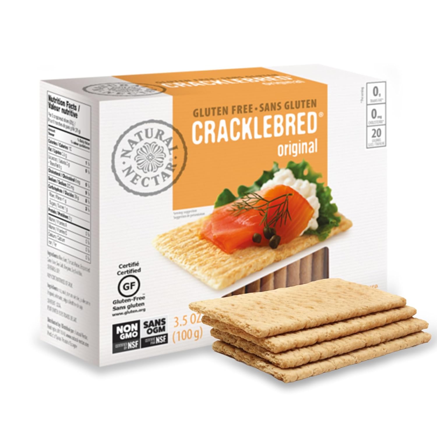Natural Nectar Original Cracklebred – 12 Pack | Light & Crisp Cracklebred Crispbread Crackers, Delicate Texture for Toppings, Cheese Boards & Snacks