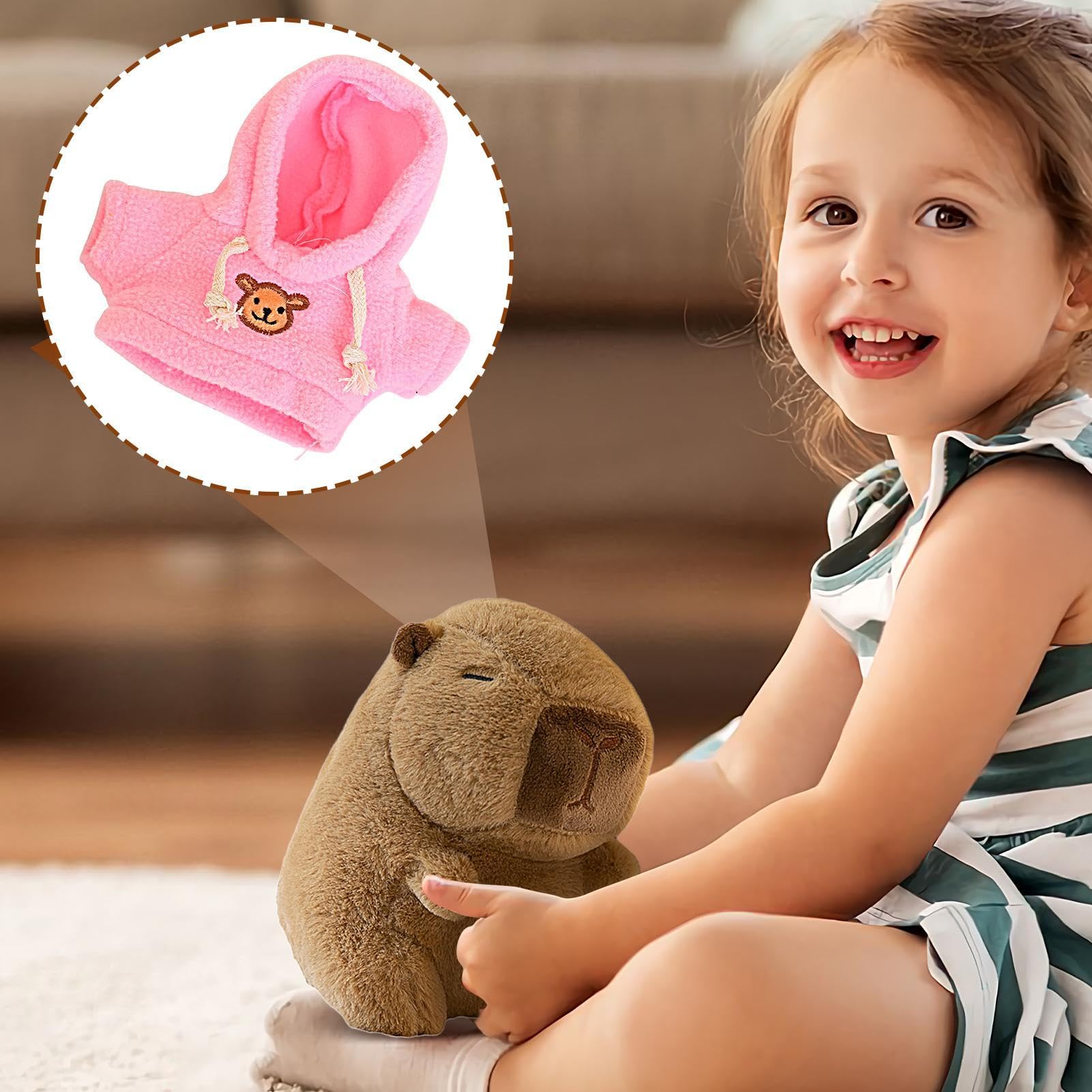 Vestiti per bambole di peluche, vestiti per costruire un orso, Maglione con cappuccio con orso, Simpatica felpa con cappuccio Capibara vestiti bambola di maglione per bambini ragazzi ragazze, bambole