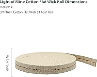 Vista 2 de Light Of Mine, mecha plana 100% de algodón, 33 pies, rollo para lámparas de aceite y linternas que funcionan con aceite de parafina y queroseno