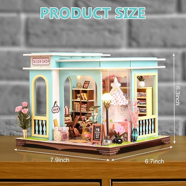 Maison Miniature en Bois, DIY Miniature avec Accessoires, Maquette à Construire pour Adultes et Adolescents, Cadeau Créatif pour Anniversaire ou Noël, Magasin de Tailor - 2