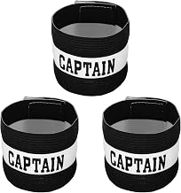 Captain Armbands, Captain Football Armband, Captains Armband, Elastic Retractable Armband, Wrap Armbands for Football and Rugby, Black
