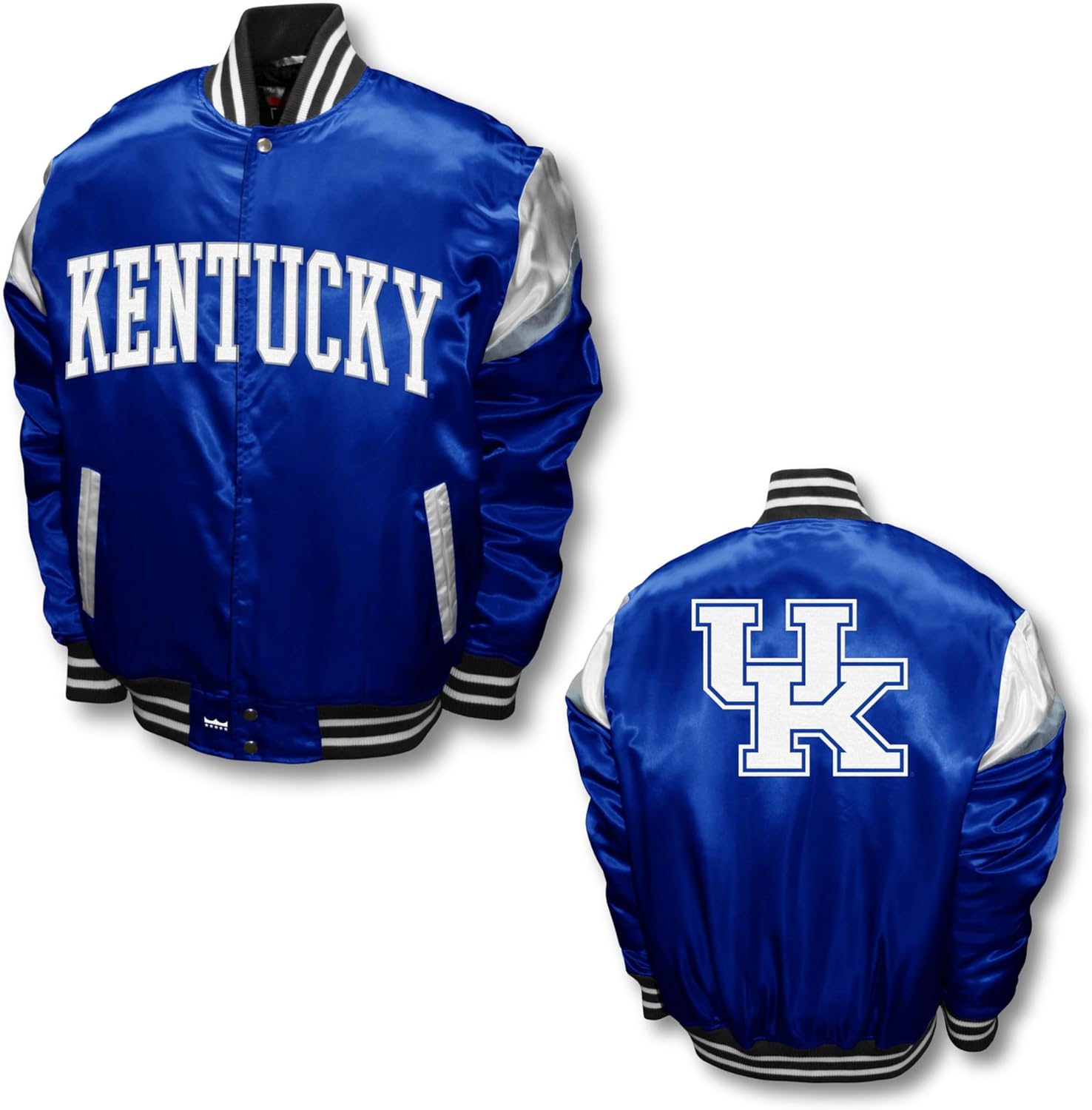2Bhip NCAA Kentucky Wildcats Adult Mens College Blue Lightweight Satin Bomber Varsity Jacket Fall Coat Jackets
