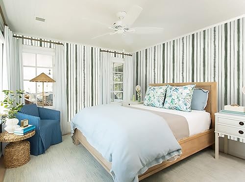 Miniatura 10 de Timeet Papel tapiz azul y blanco índigo, papel tapiz de línea moderna, papel tapiz autoadhesivo extraíble de 17.3 x 197 pulgadas para decoración de