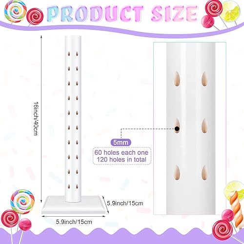 Miniatura 2 de Treela Soporte de madera para paletas de 60 agujeros, 2 piezas, para decoración de postres para bodas, baby showers, cumpleaños, aniversarios,