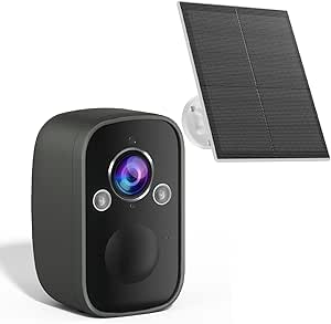Rraycom Wireless Solar Security Camera Outdoor with Siren Alarm&Spotlight, 5MP Battery-Powered Security Camera with 130° Angle, AI Motion Detection,2-Way Talk, IP65, Cloud/SD Storage… asin的图片