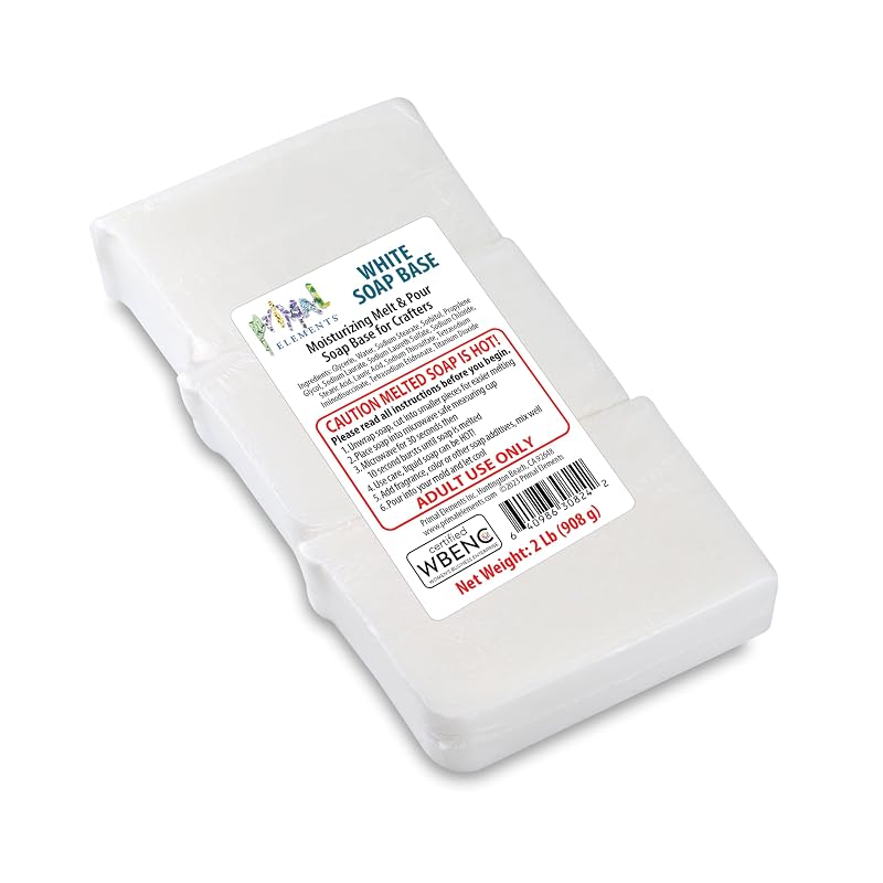 Base de sabonete branco de glicerina Primal Elements para derreter e despejar, sem fragrância, 907 g