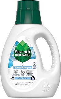 Seventh Generation Liquid Laundry Detergent Free and Clear Washing Detergent 45 oz