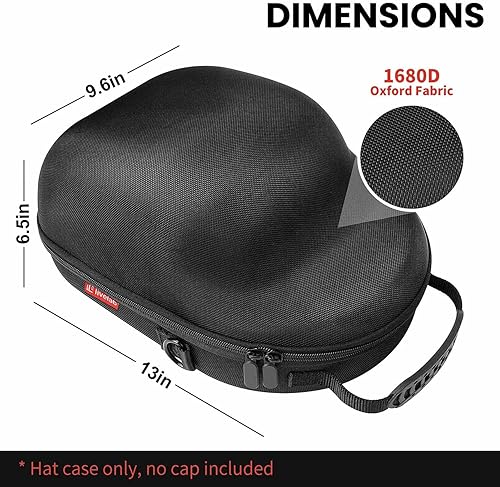 Miniatura 17 de Livelab Funda para sombreros, funda rígida para gorras de béisbol, almacenamiento de sombreros con asa de transporte y correa para el hombro, Azul