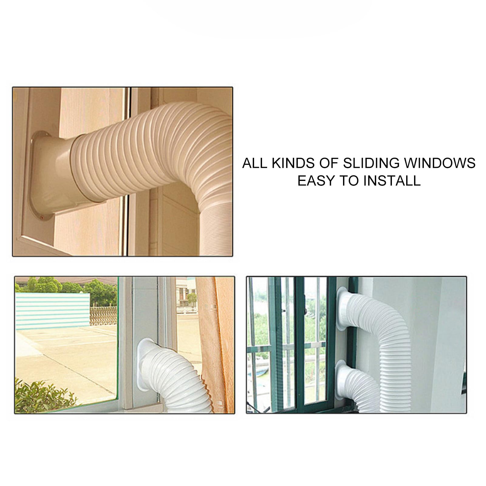 Kit de Ventilación de Ventana de CA Portátil, Kit de Ventana de Aire Acondicionado, Kit de Ventilación de CA Ajustable de Placa de PVC Reforzado, Paneles de Kit de Sello de