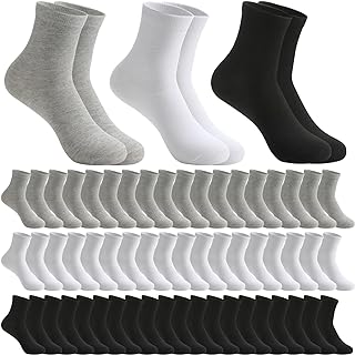 150 Pairs Mens Quarter Socks Athletic Moisture Wicking Socks Casual Sports Socks Bulk Pack for Homeless Unisex Men Women