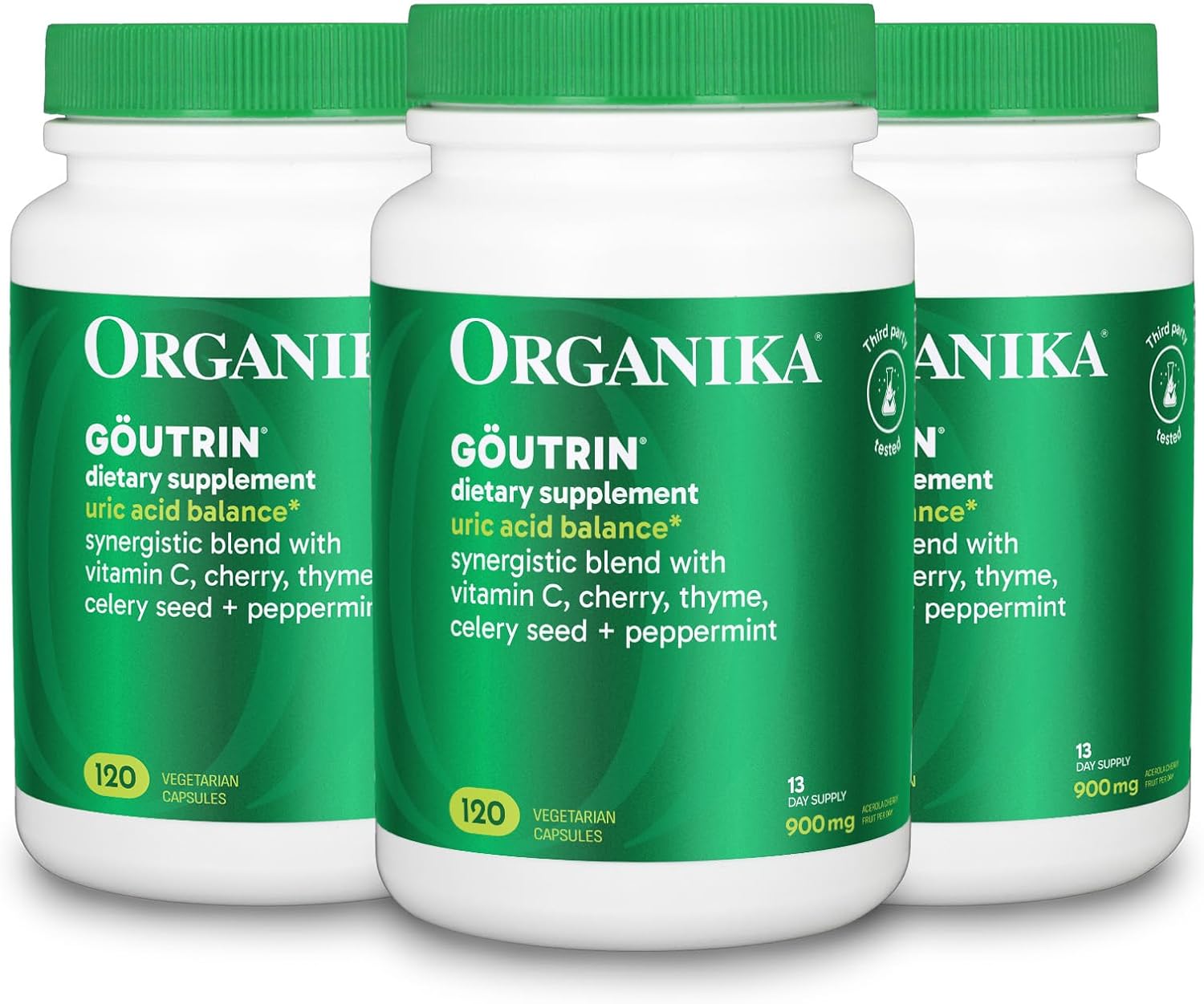 Organika Goutrin Supplement - 120ct, Pack of 3