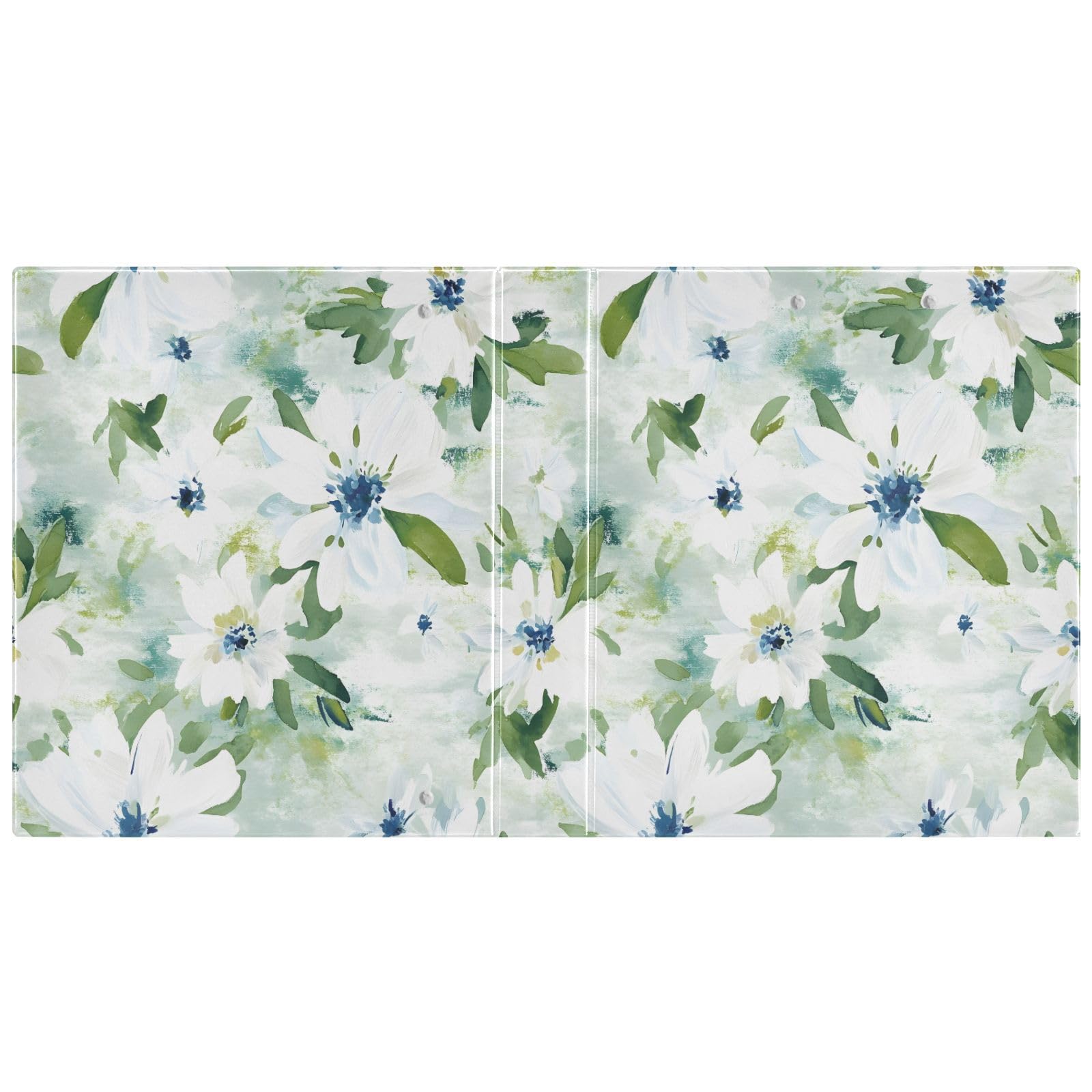 Set di 2 raccoglitori con 3 anelli da 1,5 pollici con motivo floreale bianco con clip in metallo formato lettera per casa e ufficio