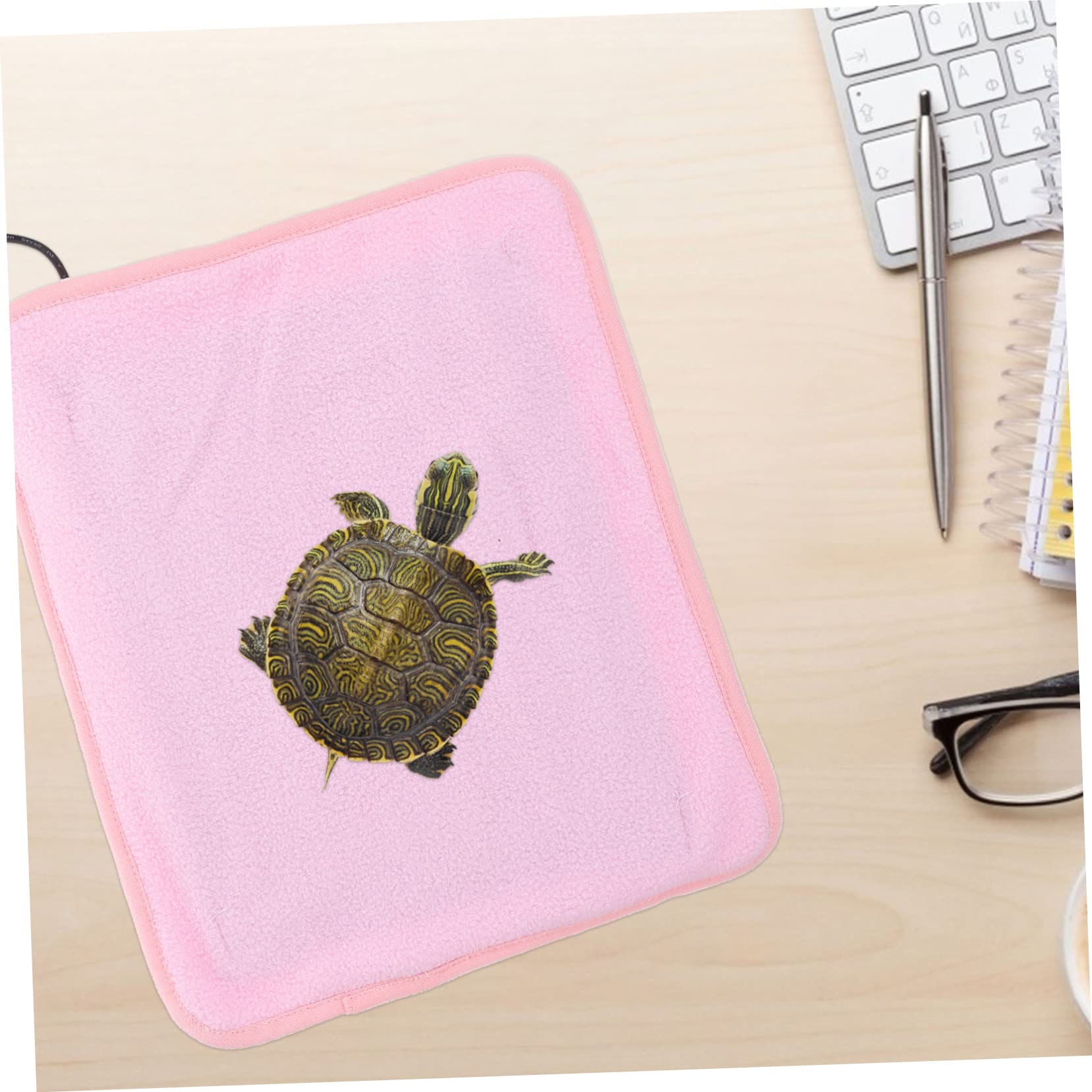 Mikikit 1pc Pet Heating Pad Reptile Terrarium Pets Pet Reptile Heating Pad Turtle Reptile Substrate Liner Terrarium Carpet Warming Reptile Heat Pad Reptile Heat Mat Basking Pink Polyester
