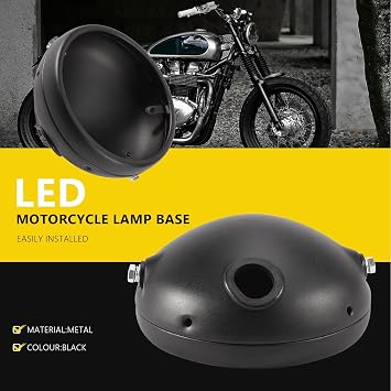 Motorcycle Headlight Base 7-Inch Retro Motorcycle Modified Headlight Base LED Headlight Shell Base