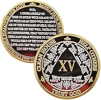 Vista 25 de Silver & Gold - Medallón de Alcohólicos Anónimos de 1 a 60 años (10 años (X)) Cápsula AA incluida