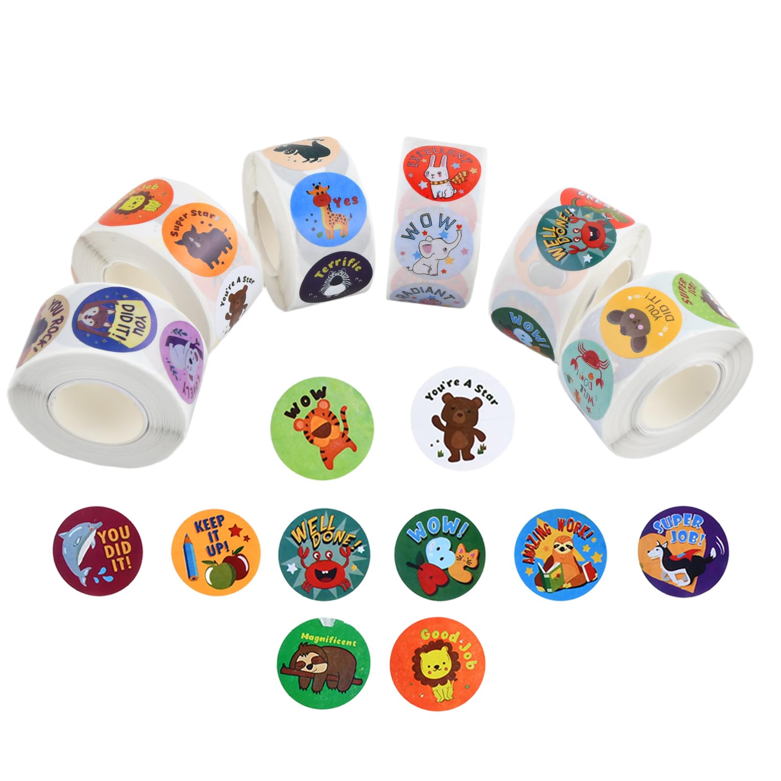 3000PCS Stickers for Children, Reward Stickers for Kids, Motivational Well Done Stickers, Teacher Stickers for Classroom, 6 volumes with 48 Patterns, School Supplies