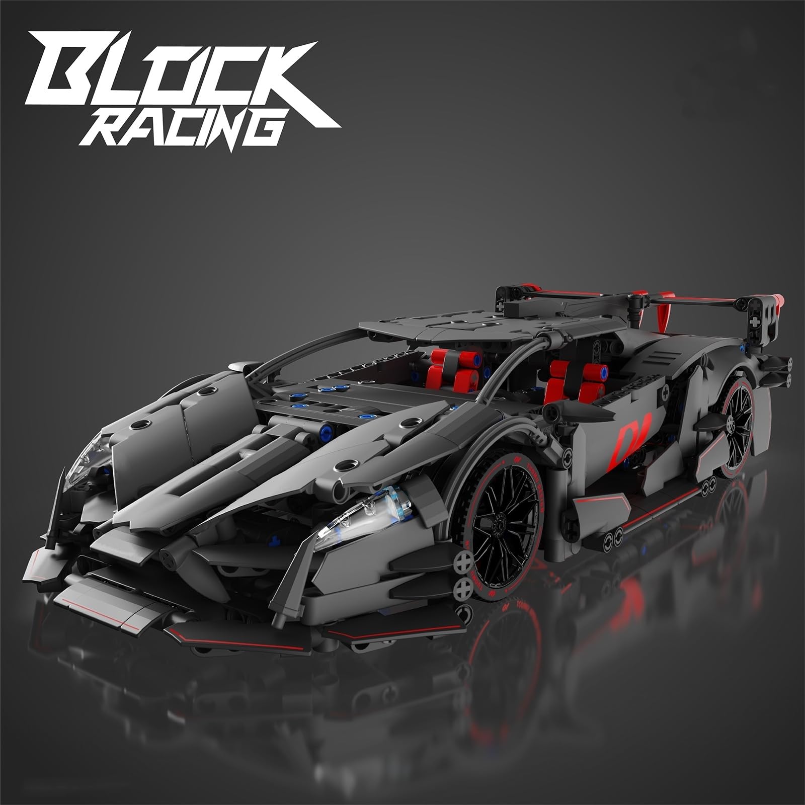 PlayExquizen Technical Sports Car Building Block Set, GT Racing 1:14 MOC Super Car Building Block Model Toys - Image 2