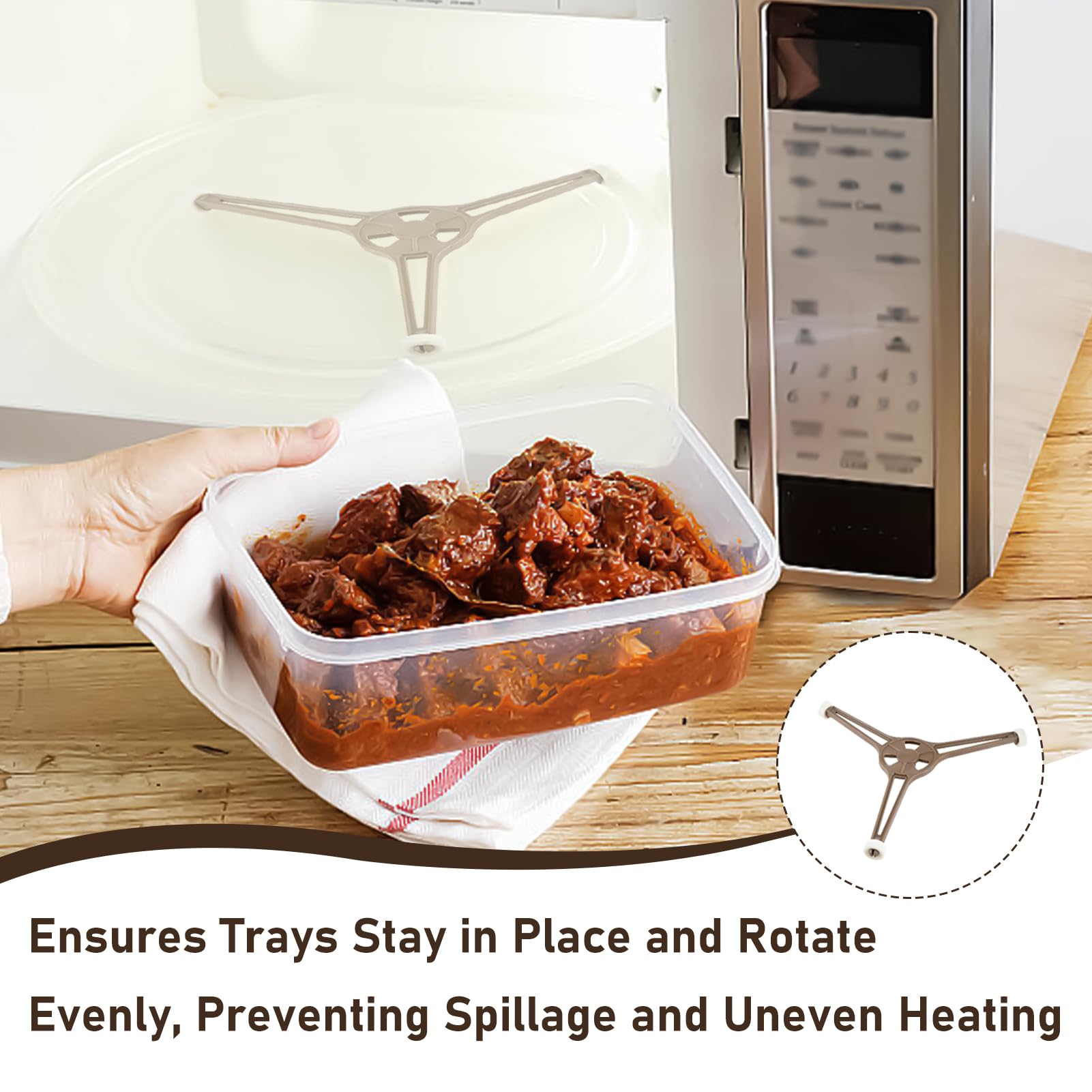 Supporto Piastra Giradischi Microonde Daewoo - Anello Rullo Con 3 Ruote, Nuovo