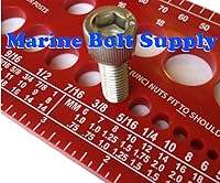 Vista 2 de Medidor de tuercas, pernos y tornillos estándar y métrico (grueso y fino) Diámetro, longitud y paso de rosca (Rojo)