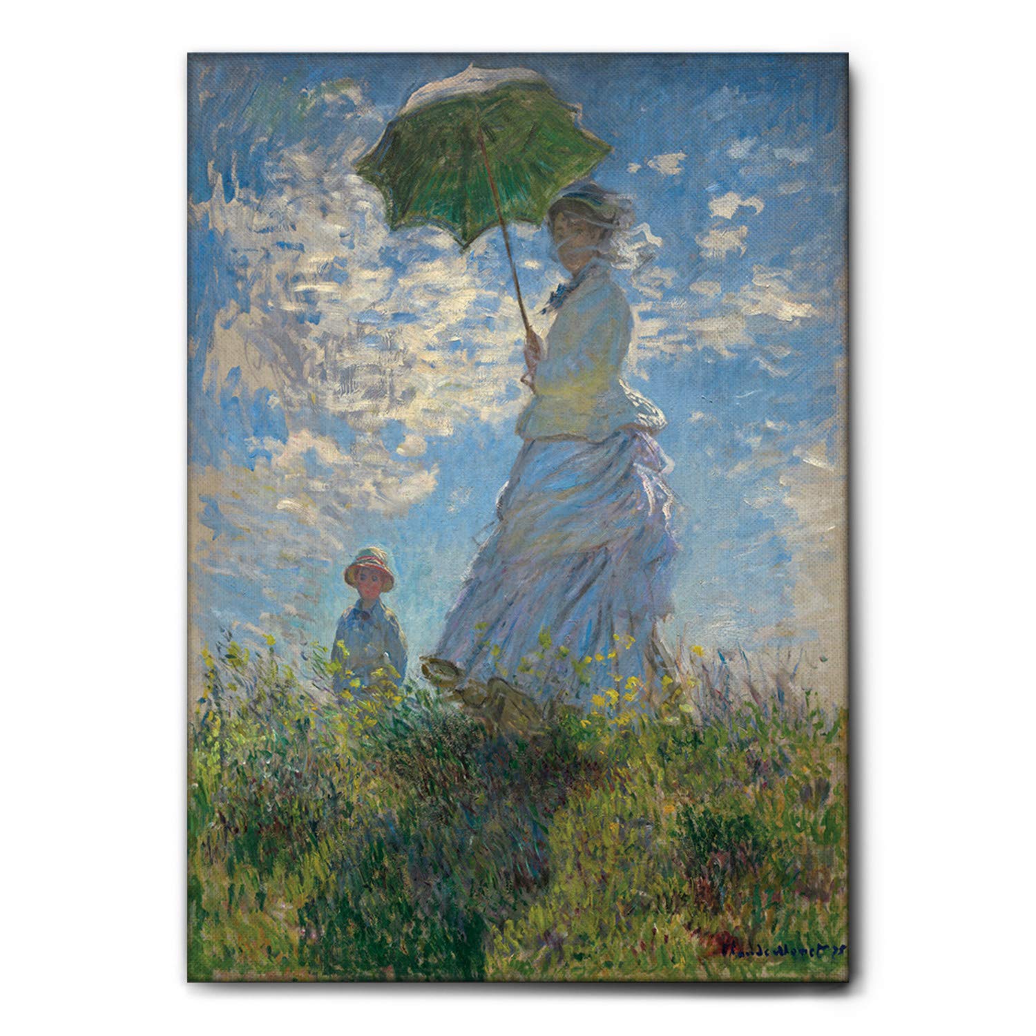 Giallobus - Quadro - Claude Monet - Donna con ombrello - Tela Canvas Telaio Standard - 70x100 - Pronto da appendere - Quadri moderni per la casa