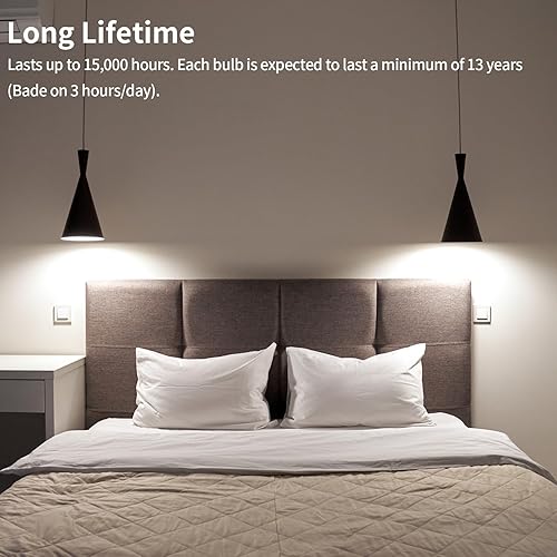 Miniatura 5 de Focos LED A19 equivalente a 60 W, luz blanca diurna 5000 K, bombillas de ahorro de energía de 9 W, Focos LED para casa, base estándar E26, para