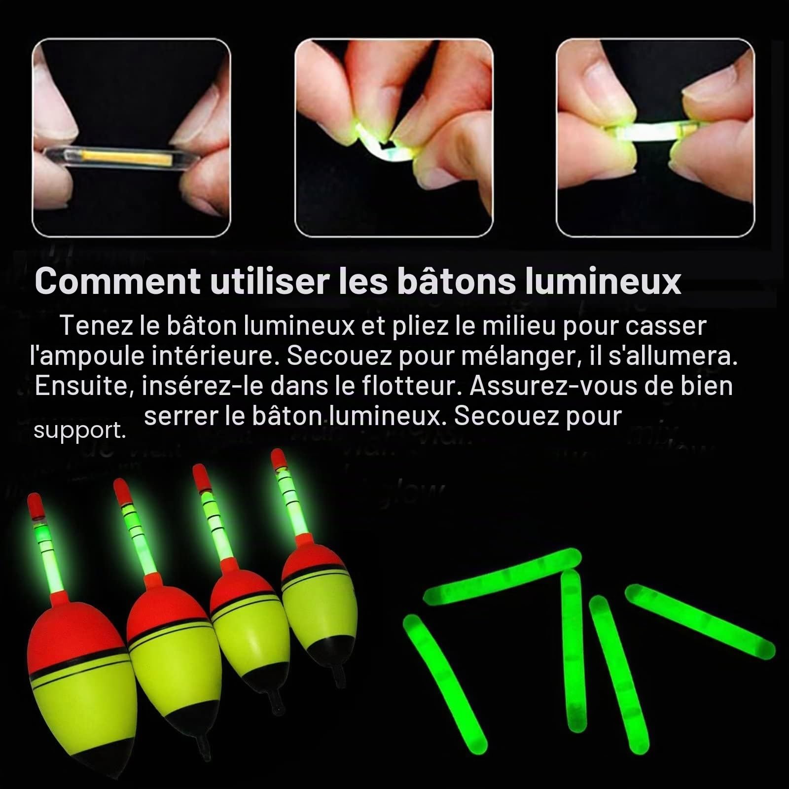 THKFISH Flotteur Peche 5 pièces Flotteurs de pêche légers Flotteurs de pêche avec 10 bâtons Lumineux 5g 15g 30g 40g