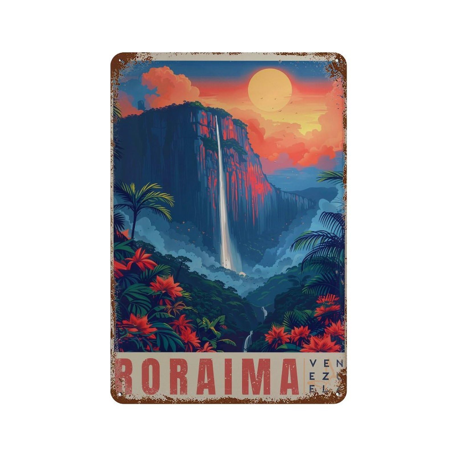 xiaoxiaoshen Mount Roraima Travel Venezuela Wall Decor Art Metal Tin Poster Modern Home Decor Art Home Bar Shop Decorations Vintage Sign 30x20cm
