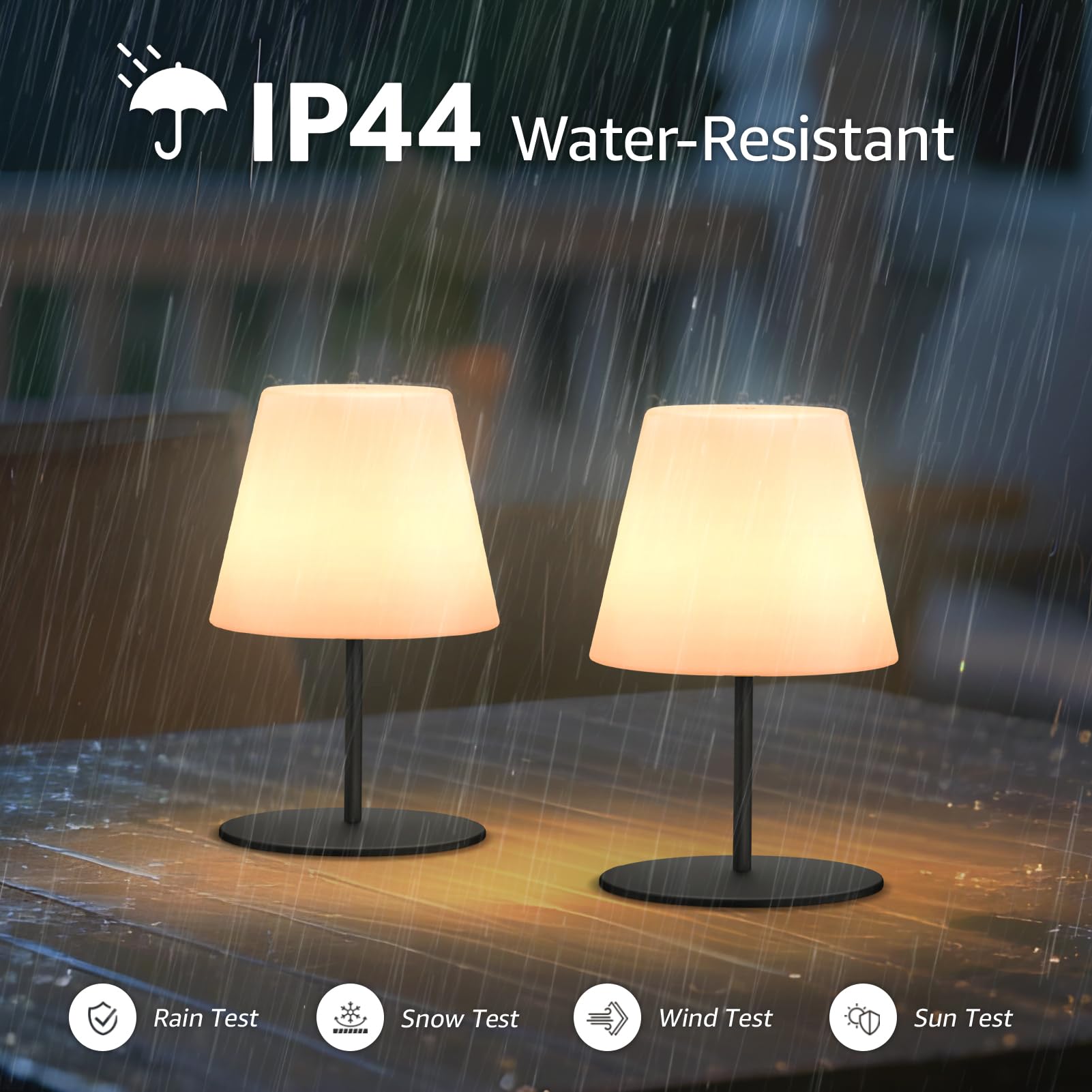 2 Stück Tischlampe Kabellos LED Akku Kleine Nachttischlampe Mini 8 Farben USB-C Aufladbar Tischleuchte Outdoor Indoor IP44 8-10h Akkulaufzeit Höhenanpassung Schwarz