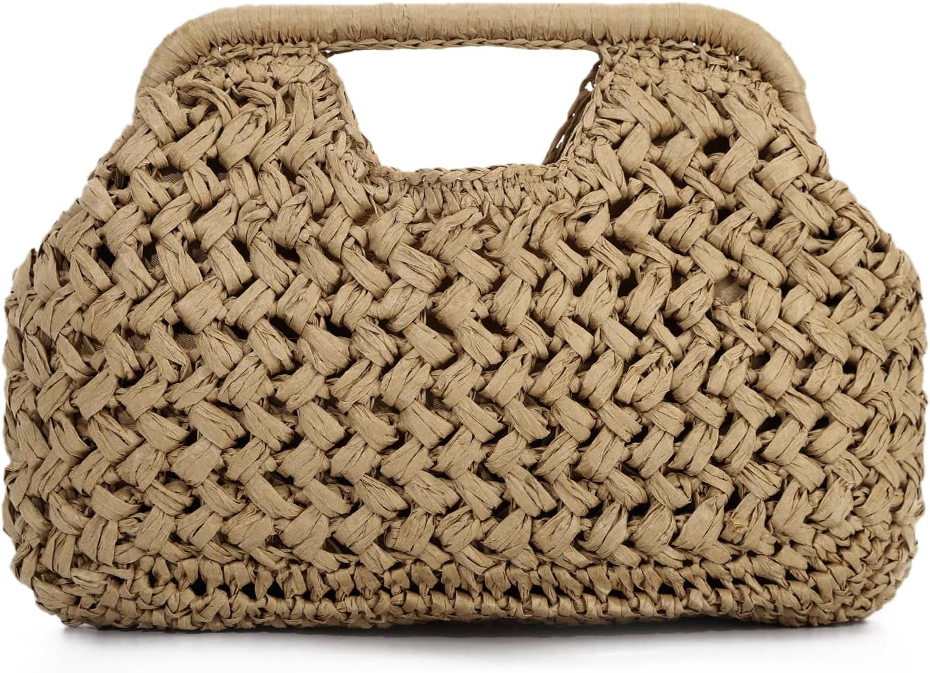 Straw Dumpling Clutch Bag, Summer Beach Bag, Vacation Handbag, Woven Summer Clutch for Women 2026
