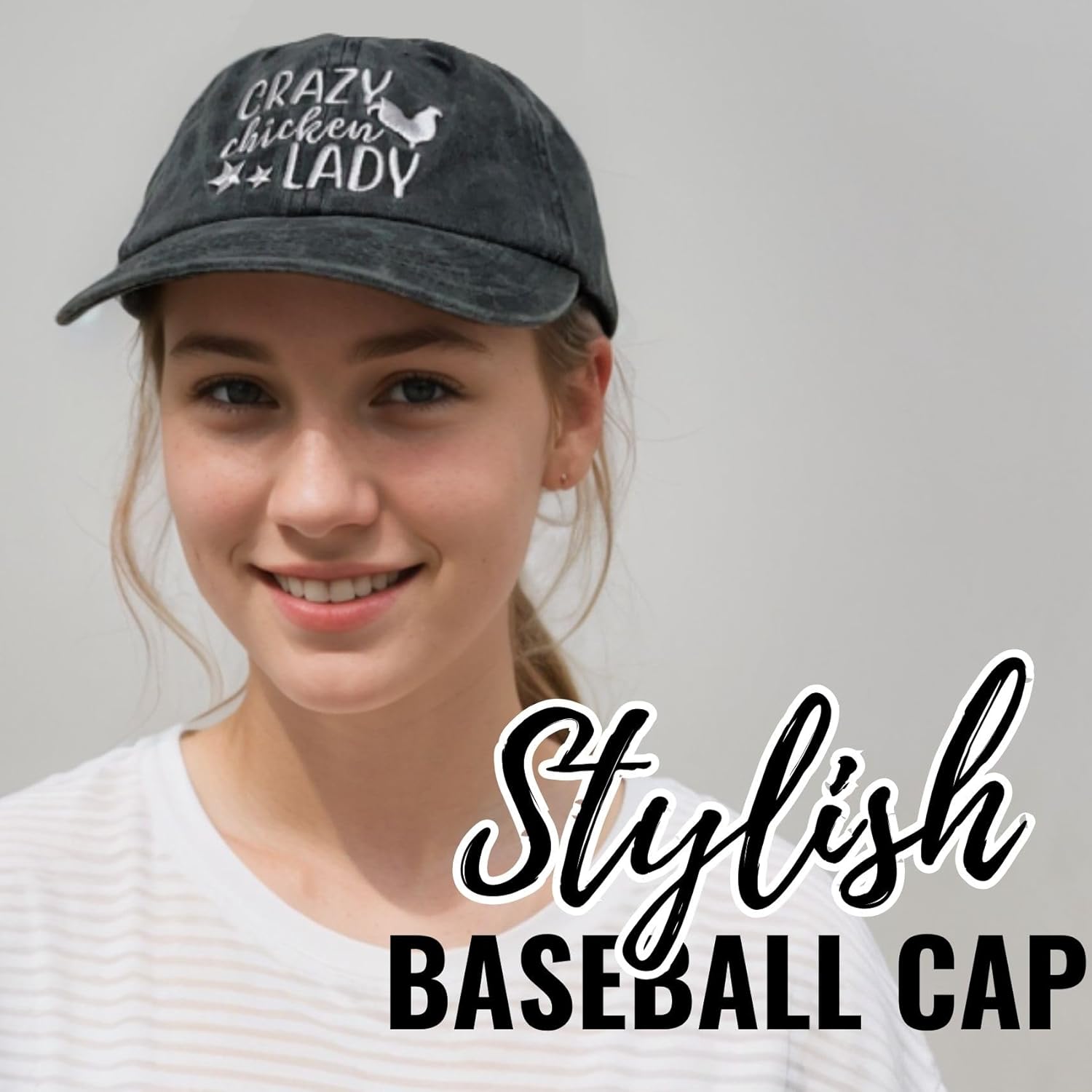 InnoBeta Chicken Gifts for Women, Chickens Themed Baseball Cap Gift for Her, Adjustable Hat for Christmas - Image 2