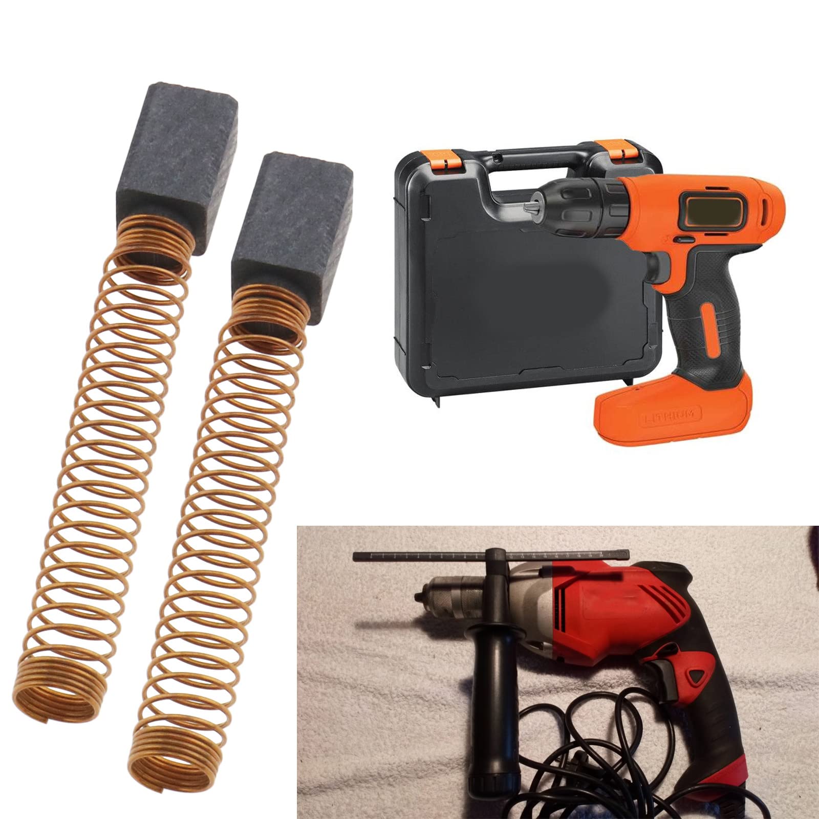 Balais de Charbon Remplacement BLACK & DECKER KR70 6.3x6.3x11mm Accessoires Moteur