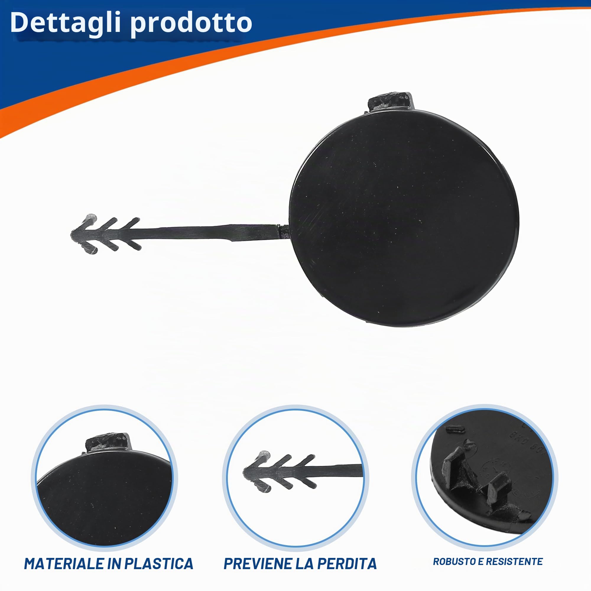 QUARKZMAN Tappo Copri Gancio Traino Per Audi A4 Avant B8 07-15 1 Pezzo | Materiale: Plastica, Colore: Non Verniciato, Numero OE: 8K0807441/8K5807441GRU, Adatto Per Audi A4 Avant B8 2007-2015
